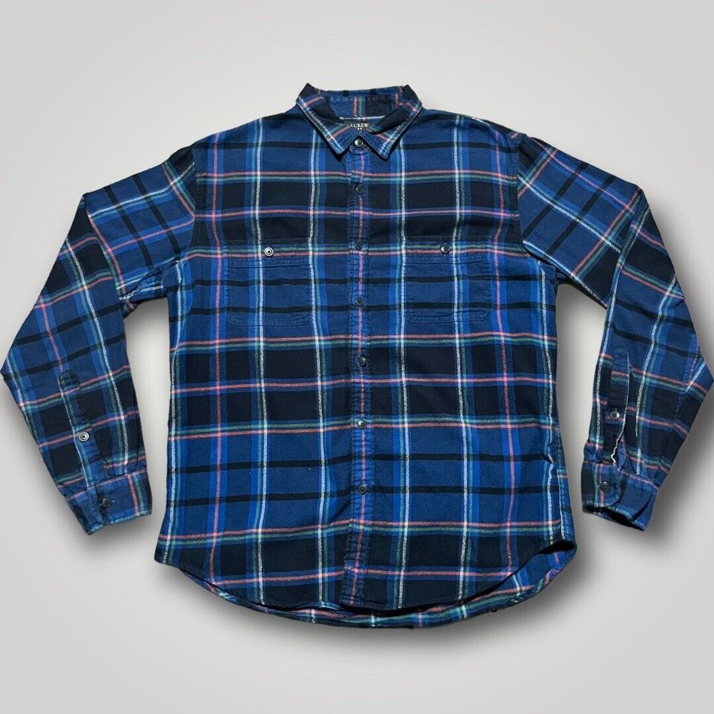 J.CREW Multicolor Plaid Flannel Long Sleeve Button Up Shirt Men's Size Large